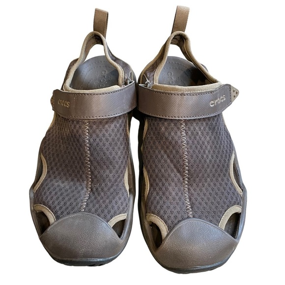 Crocs Swiftwater Mesh Wave Brown Sandals Slip On Shoes 205289 Men's Size 8 - Picture 5 of 7